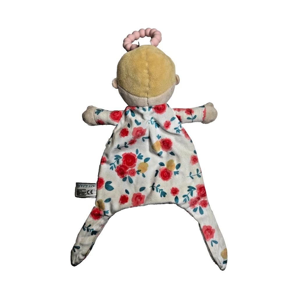 Douglas Floral Baby Security Blanket Teether Toy Roses Blonde Baby Lovey - Picture 4 of 4